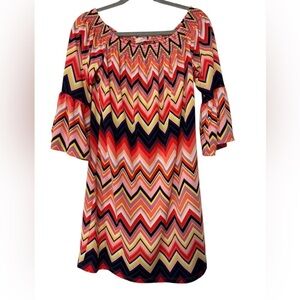 Trina Trina Turk Chevron Print Boho Dress – Size Medium